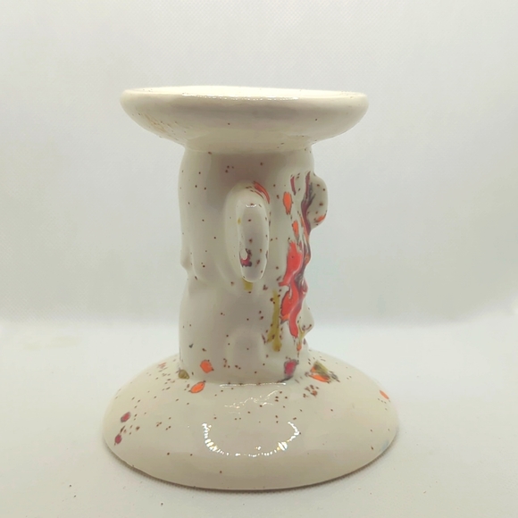 Creek Pottery - Native American Totem Pole Candle Stand - Picture 2 of 10